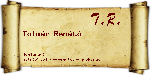 Tolmár Renátó névjegykártya